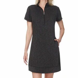Legendary Outfitters Charcoal Quarter Zip Knit Dress With Pockets Sz Large